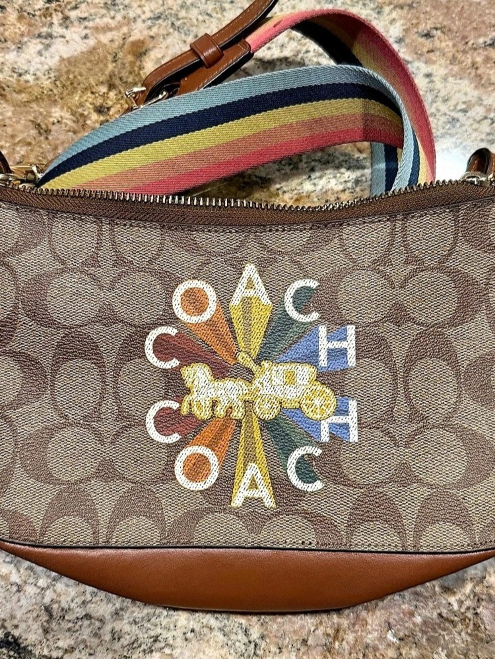 Coach C6817 Jes Bag Signature Canvas Radial Rainbow Crossbody